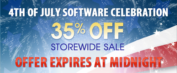 4th of July Software 
Celebration - 35% Off - Storewide Sale - Limited Time Only