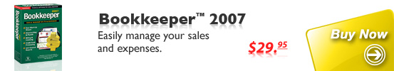Buy Bookkeeper 2007: Easily manage your sales and expenses.