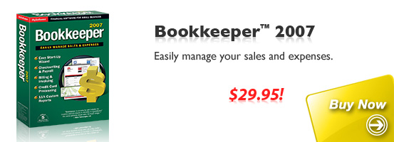 Buy Bookkeeper 2007: Easily manage your sales and expenses.